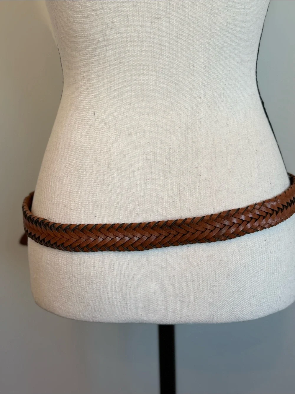 Brown Braided Woven Boho Western Belt Size 14/16 Adjustable Hip Waist Belt